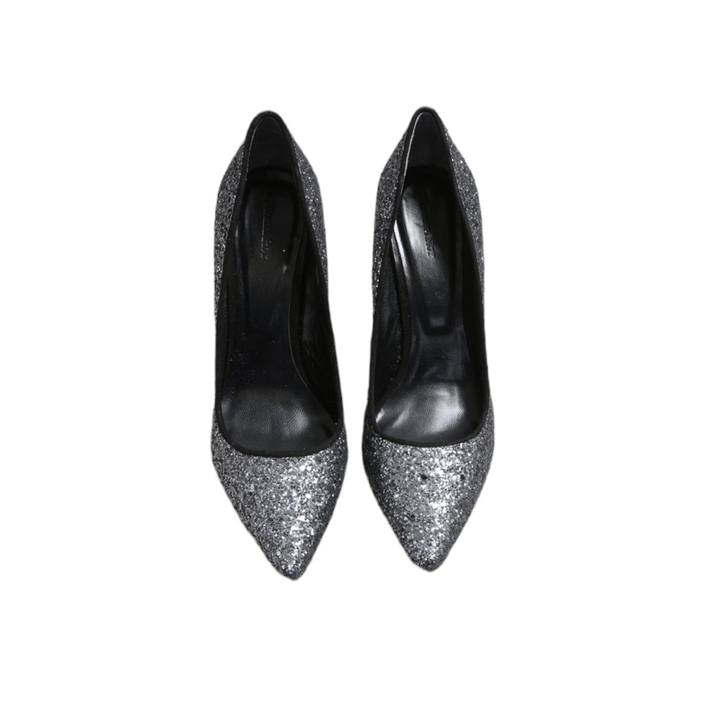 Rachel Roy “The Gardner” Full Silver Gunmetal Confetti Glitter Pumps Size 8